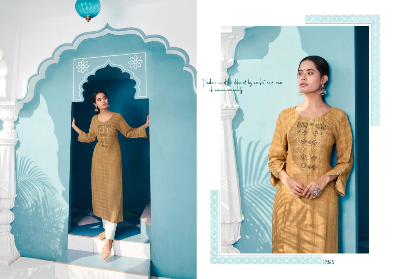 Kalaroop Beetle Fancy Ethnic Wear Heavy Rayon Embroidery Kurti Collection